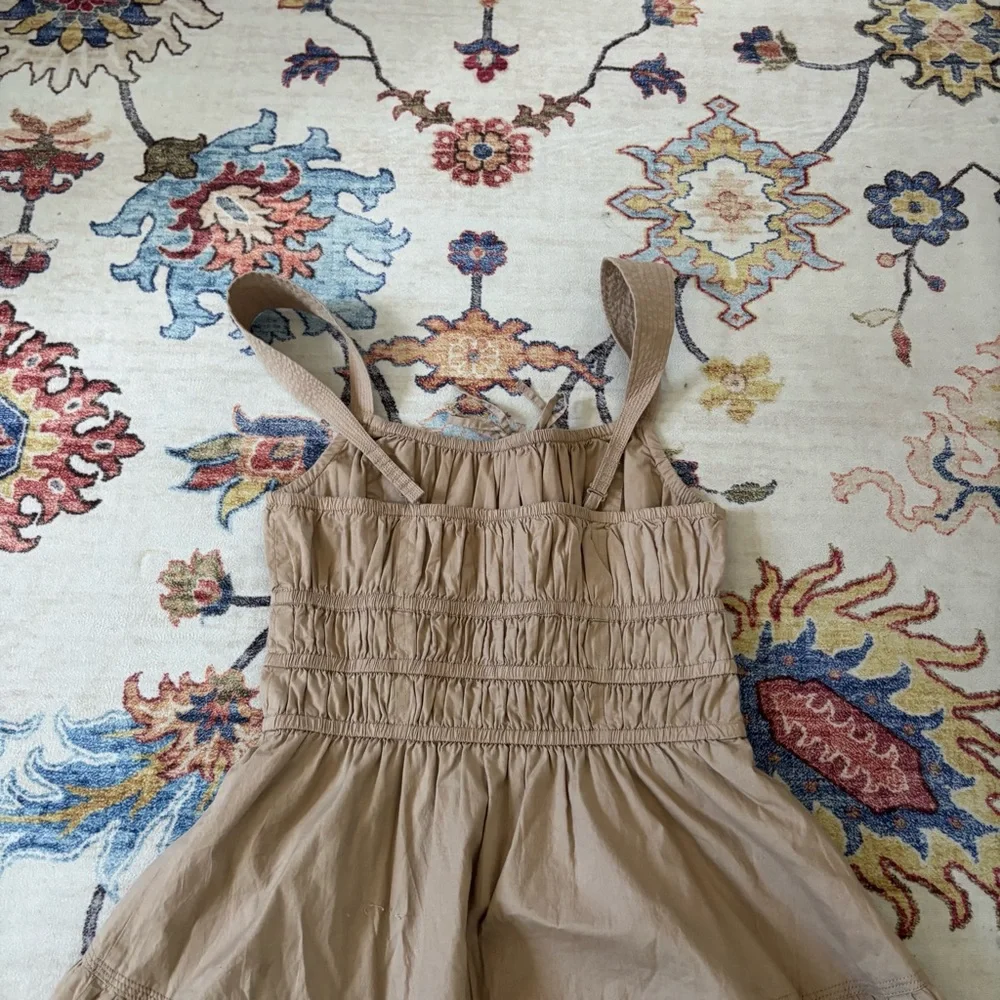 Aritzia Sunday Best Martine Poplin Dress in Fluent Taupe Size Small Mini Dress - Picture 5 of 11